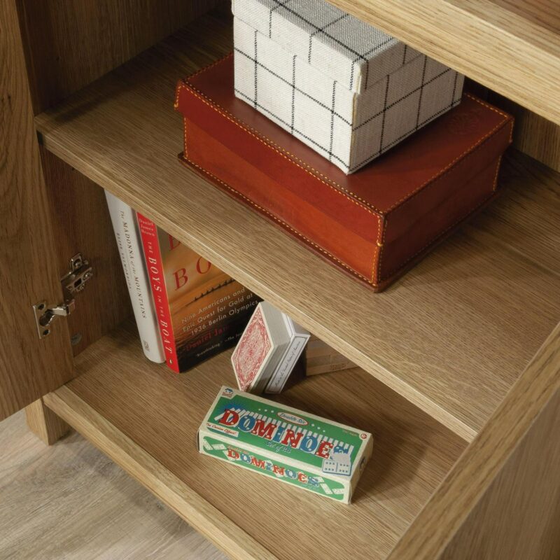 Erie Collection by Sauder Library Bookcase W/ Doors, Timber Oak Finish - Image 8