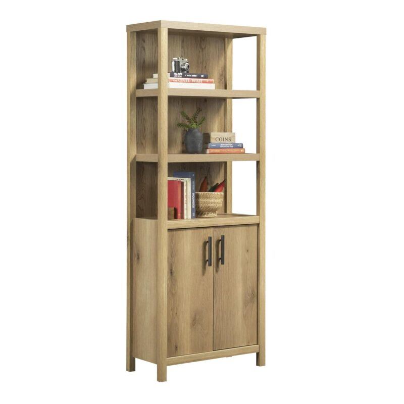 Erie Collection by Sauder Library Bookcase W/ Doors, Timber Oak Finish - Image 13