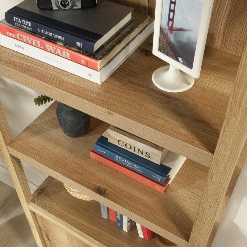 Erie Collection by Sauder Library Bookcase W/ Doors, Timber Oak Finish - Image 4