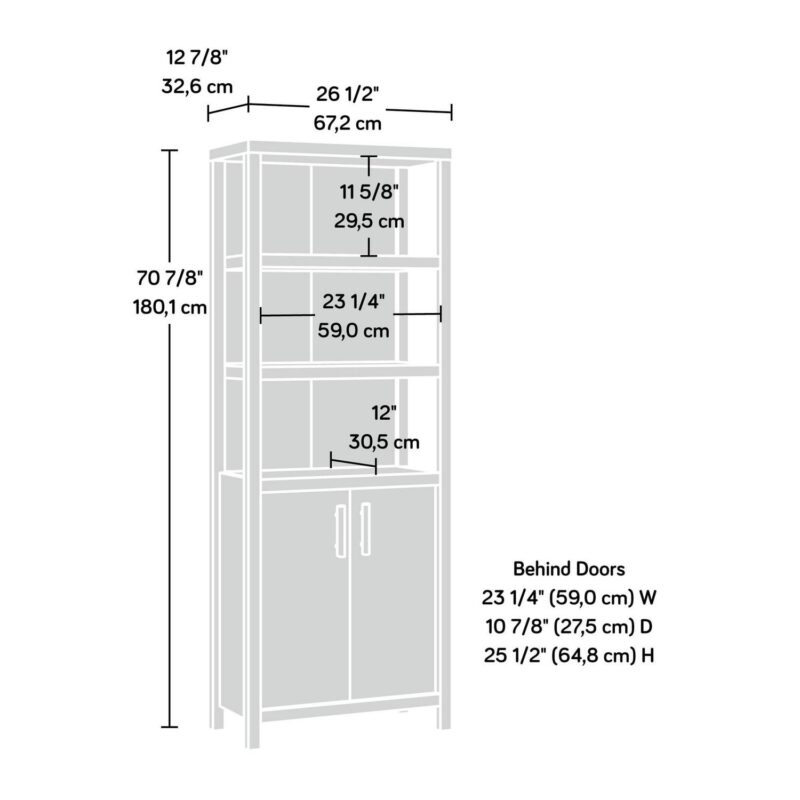 Erie Collection by Sauder Library Bookcase W/ Doors, Timber Oak Finish - Image 16