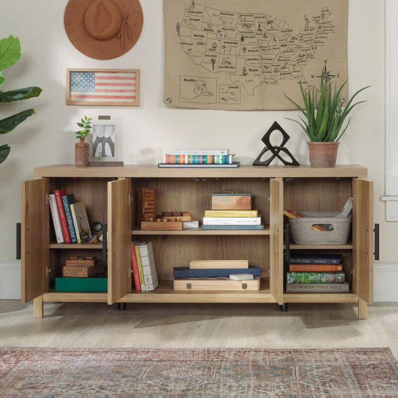 Erie Collection, by Sauder Television Stand for TV' up to 60 , Timber Oak finish - Image 9
