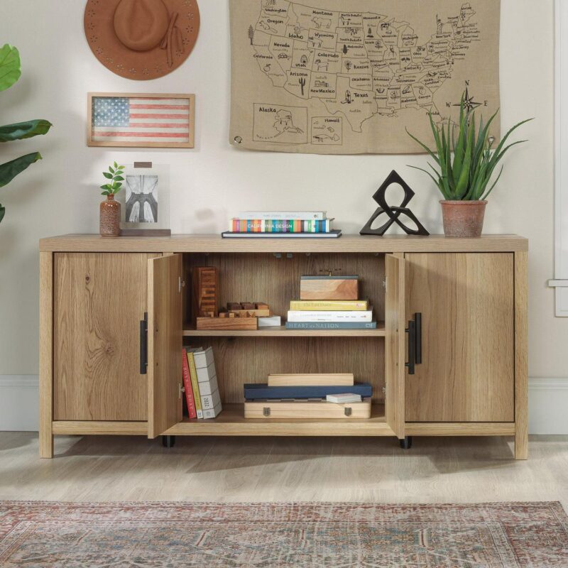 Erie Collection, by Sauder Television Stand for TV' up to 60 , Timber Oak finish - Image 11