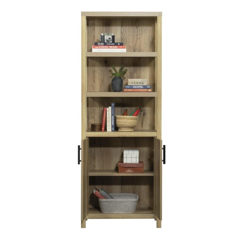 Erie Collection by Sauder Library Bookcase W/ Doors, Timber Oak Finish - Image 15
