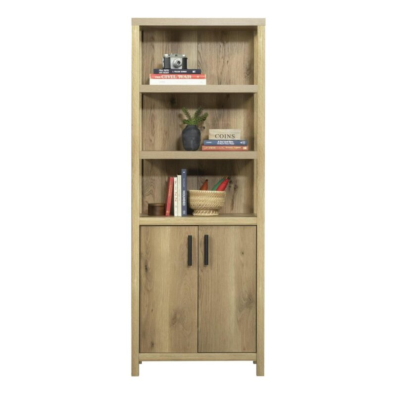Erie Collection by Sauder Library Bookcase W/ Doors, Timber Oak Finish - Image 12