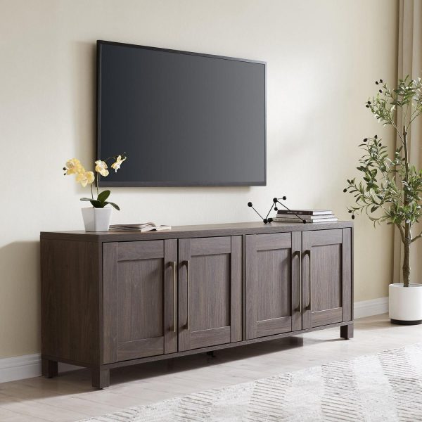Evelyn&Zoe Chabot Rectangular TV Stand for TV's up to 75 , Alder Brown