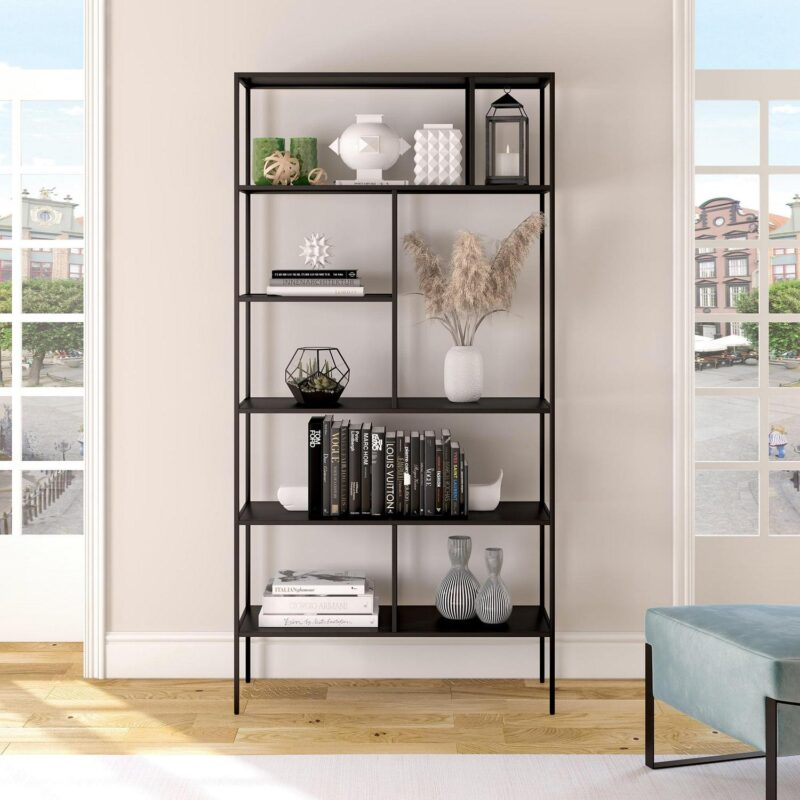 Evelyn&Zoe Winthrop 72  Tall Rectangular Bookcase, Blackened Bronze - Image 2