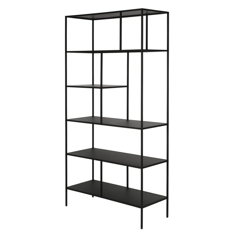 Evelyn&Zoe Winthrop 72  Tall Rectangular Bookcase, Blackened Bronze - Image 4
