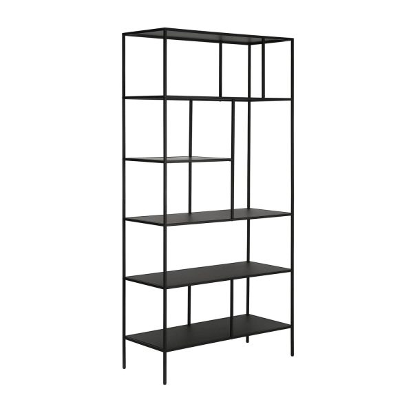 Evelyn&Zoe Winthrop 72  Tall Rectangular Bookcase, Blackened Bronze