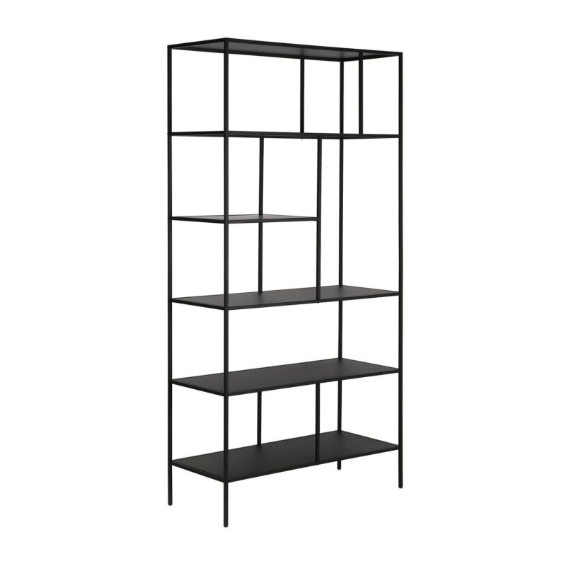Evelyn&Zoe Winthrop 72  Tall Rectangular Bookcase, Blackened Bronze