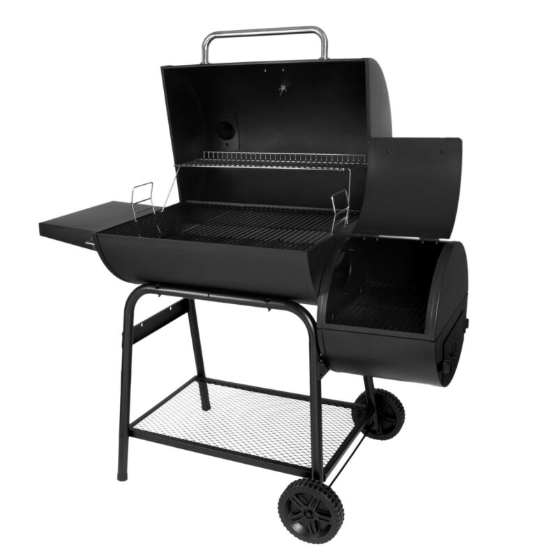 Expert Grill 28  Charcoal Offset Smoker Grill with Side Firebox, Black, New - Image 8