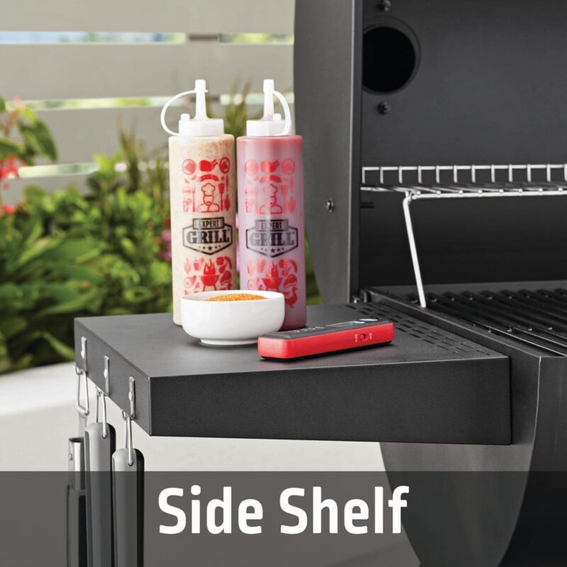 Expert Grill 28  Charcoal Offset Smoker Grill with Side Firebox, Black, New - Image 4