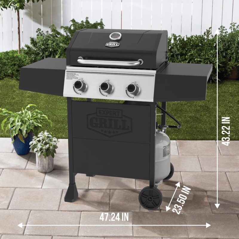 Expert Grill 3 Burner Propane Gas Grill in Black - Image 3