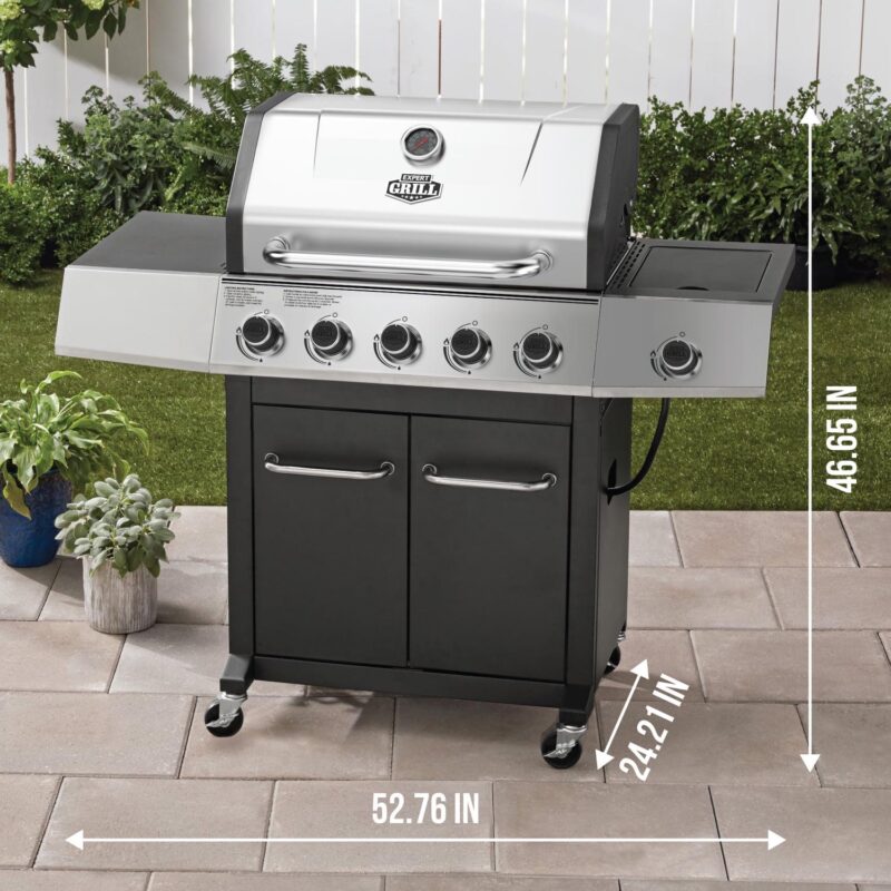 Expert Grill 5 Burner Propane Gas Grill with Side Burner - Image 2