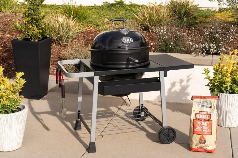 Expert Grill Kettle Cart with Pizza Accessories and Warming Rack - Image 17