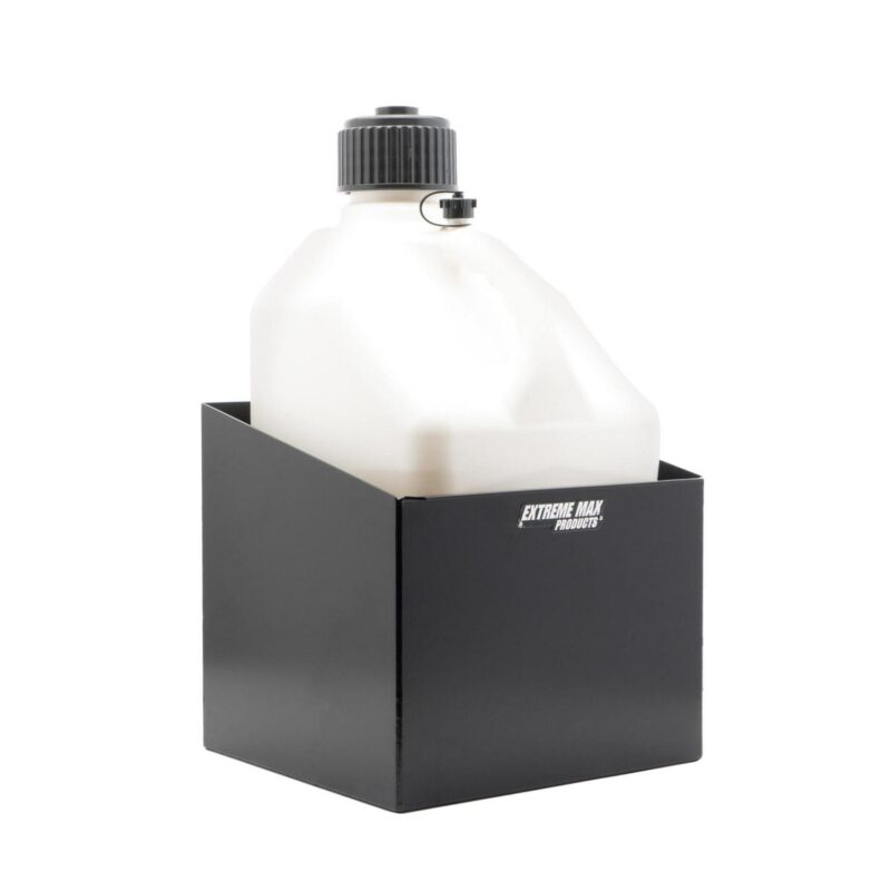 Extreme Max 5001.6157 Aluminum Single Fuel Jug Holder - Fits One 5 Gallon Container, Storage Organizer for Enclosed Race Trailer, Shop, Garage, Storage, Black - Image 4