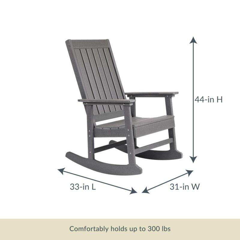 Ez-Care Tek-Wood Adirondack Rocker - Slate Grey - Image 6