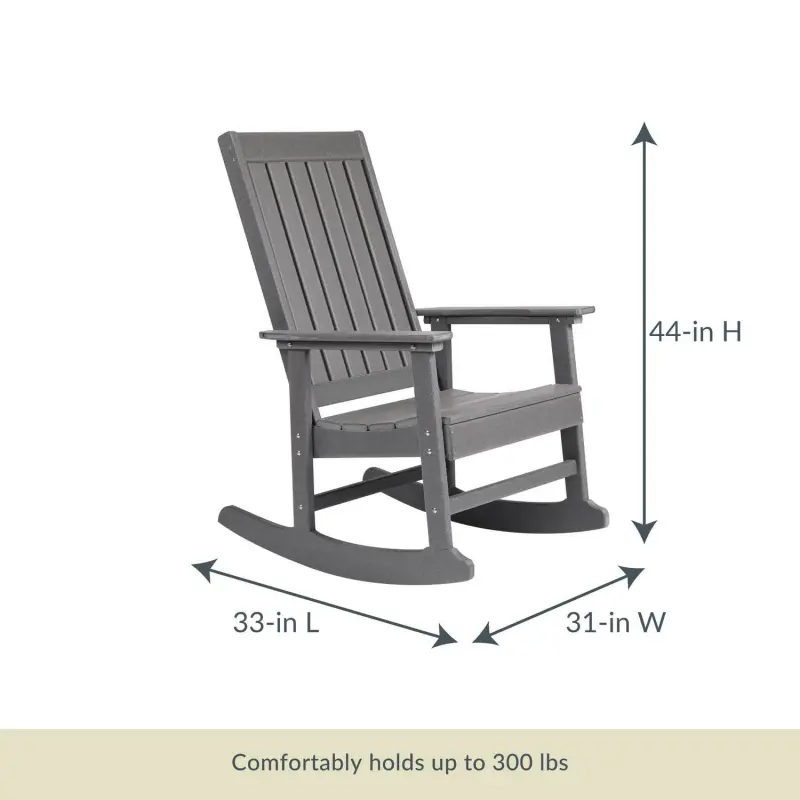 Ez-Care Tek-Wood Adirondack Rocker - Slate Grey - Image 6