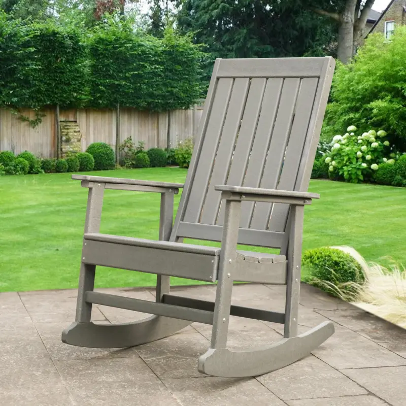 Ez-Care Tek-Wood Adirondack Rocker - Slate Grey - Image 5