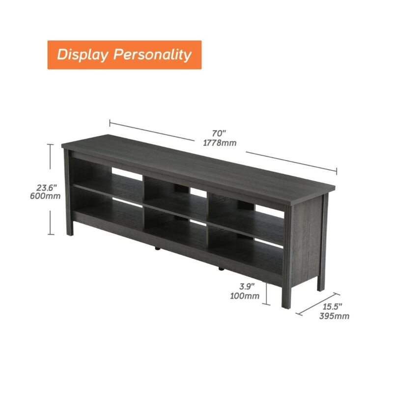 FITUEYES 70  TV Stands for TVs Up to 75 Inch, Entertainment Center TV Console for Living Room and Bedroom, Black - Image 3