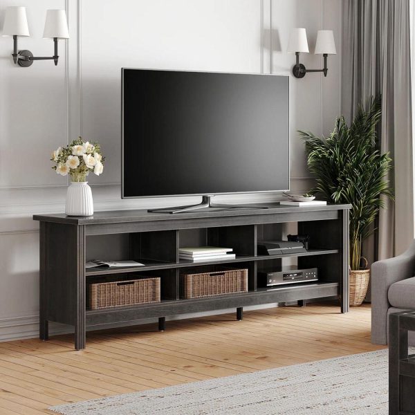 FITUEYES 70  TV Stands for TVs Up to 75 Inch, Entertainment Center TV Console for Living Room and Bedroom, Black