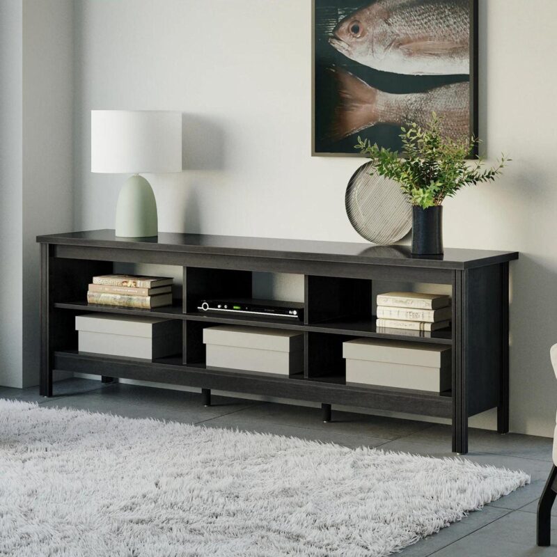 FITUEYES 70  TV Stands for TVs Up to 75 Inch, Entertainment Center TV Console for Living Room and Bedroom, Black - Image 6
