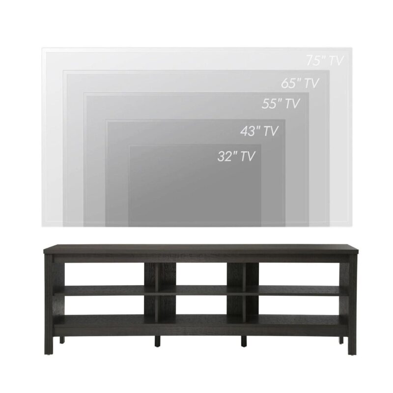 FITUEYES 70  TV Stands for TVs Up to 75 Inch, Entertainment Center TV Console for Living Room and Bedroom, Black - Image 2