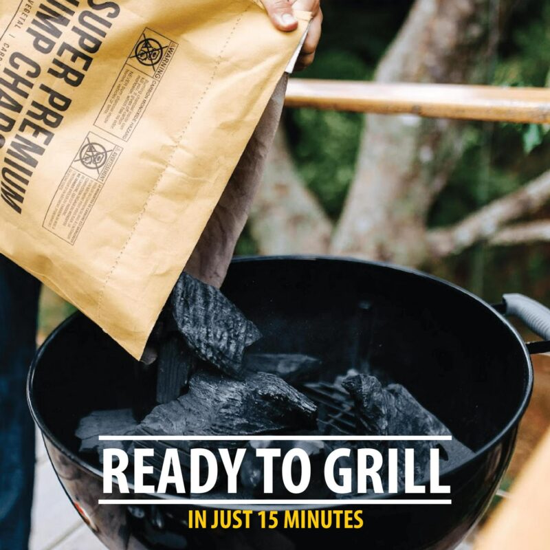 FOGO Super Premium Hardwood Lump Charcoal, Natural, Large Sized Lump Charcoal for Grilling and Smoking, Restaurant Quality, 17.6 Pound Bag, 2-Pack - Image 4