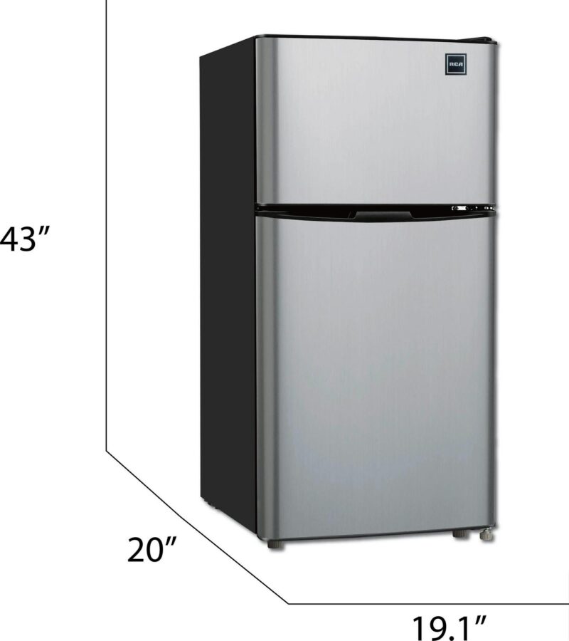 FRIGIDAIRE 4.7 Cu ft Two Door Mini Fridge with Freezer , VCM Stainless Steel - Image 5
