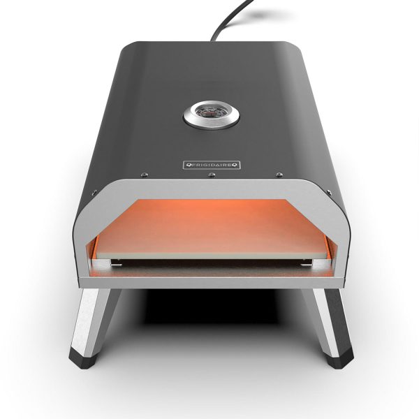 FRIGIDAIRE Gas Powered Outdoor Pizza Oven a Portable and makes Authentic Stone Baked Pizzas, Perfect for Any Outdoor Countertop, Includes Pizza Stone, Gas Regulator and Hose
