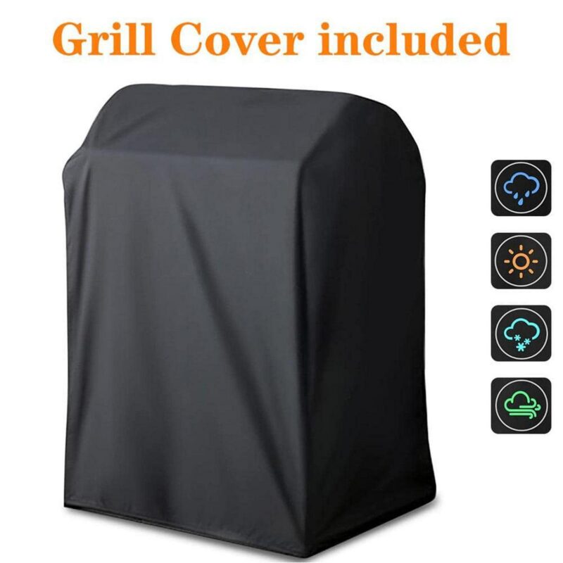 Fenbeli Portable BBQ Charcoal Grill with Cover, Black - Image 5