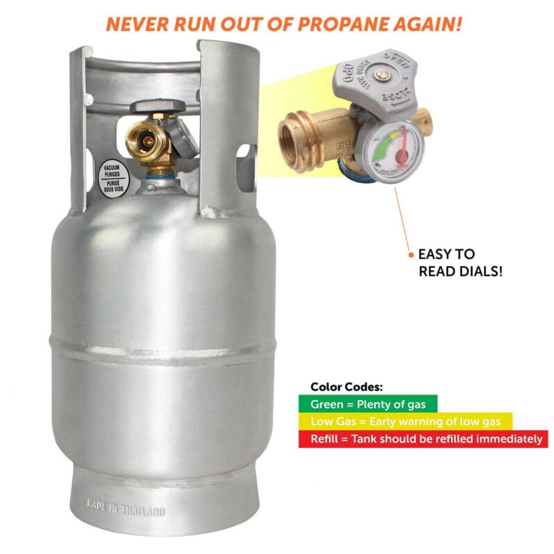 Flame King 5LB Aluminum Propane Tank with Gauge and OPD Valve, Corrosion-Resistant and Rust-Free - Image 3
