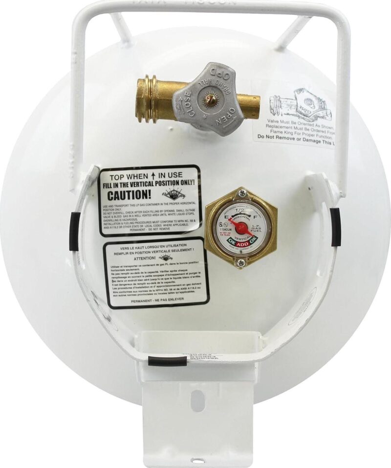 Flame King Empty Steel Horizontal Propane Tank Cylinder with OPD and Built-in Gauge, 30 Lbs - Image 6
