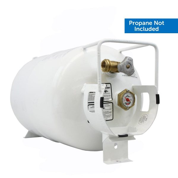 Flame King Empty Steel Horizontal Propane Tank Cylinder with OPD and Built-in Gauge, 30 Lbs