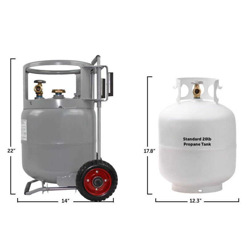 Flame King YSN20HOG Horizontal and Vertical Propane Cylinder with Premium OPD and Built-in Gauge, Gray - Image 6