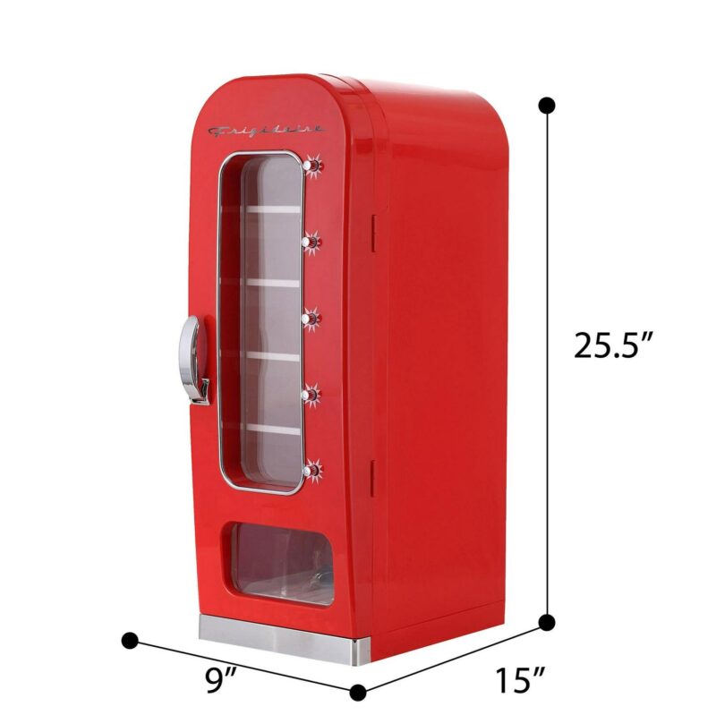 Frigidaire 0.6 cu. ft. Can Dispenser and Beverage Mini Personal Vending machine Fridge Cooler (EFMIS045) - Red, New, 20 inch Width - Image 2