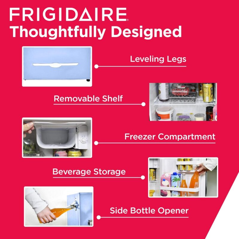 Frigidaire 1.6 Cu. Ft. Retro Compact Refrigerator with Side Bottle Opener EFR176, Blue - Image 7