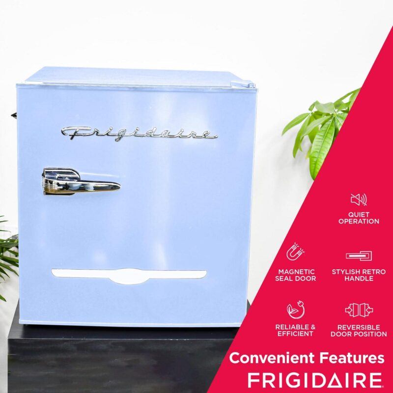 Frigidaire 1.6 Cu. Ft. Retro Compact Refrigerator with Side Bottle Opener EFR176, Blue - Image 4