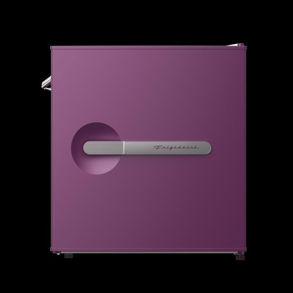 Frigidaire 1.6 cu ft retro compact fridge built in side bottle opener-W: 19.01  x L: 18.7  X H: 19.8  (Plum)