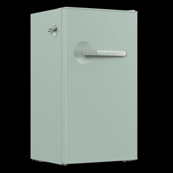 Frigidaire 3.1 cu. ft. retro compact fridge built-in side bottle opener W: 18.9  x L: 17.95  X H: 33.27  (Sage)