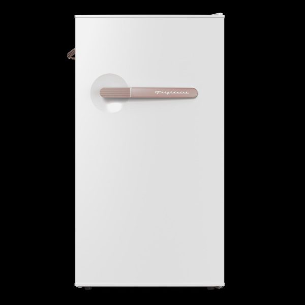 Frigidaire 3.1 cu. ft. retro compact fridge built-in side bottle opener W: 18.9  x L: 17.95  X H: 33.27  (RG White)