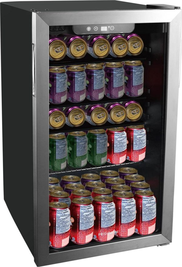 Frigidaire, 3.4 Cu. Ft. Glass Door Compact Refrigerator, Stainless Steel