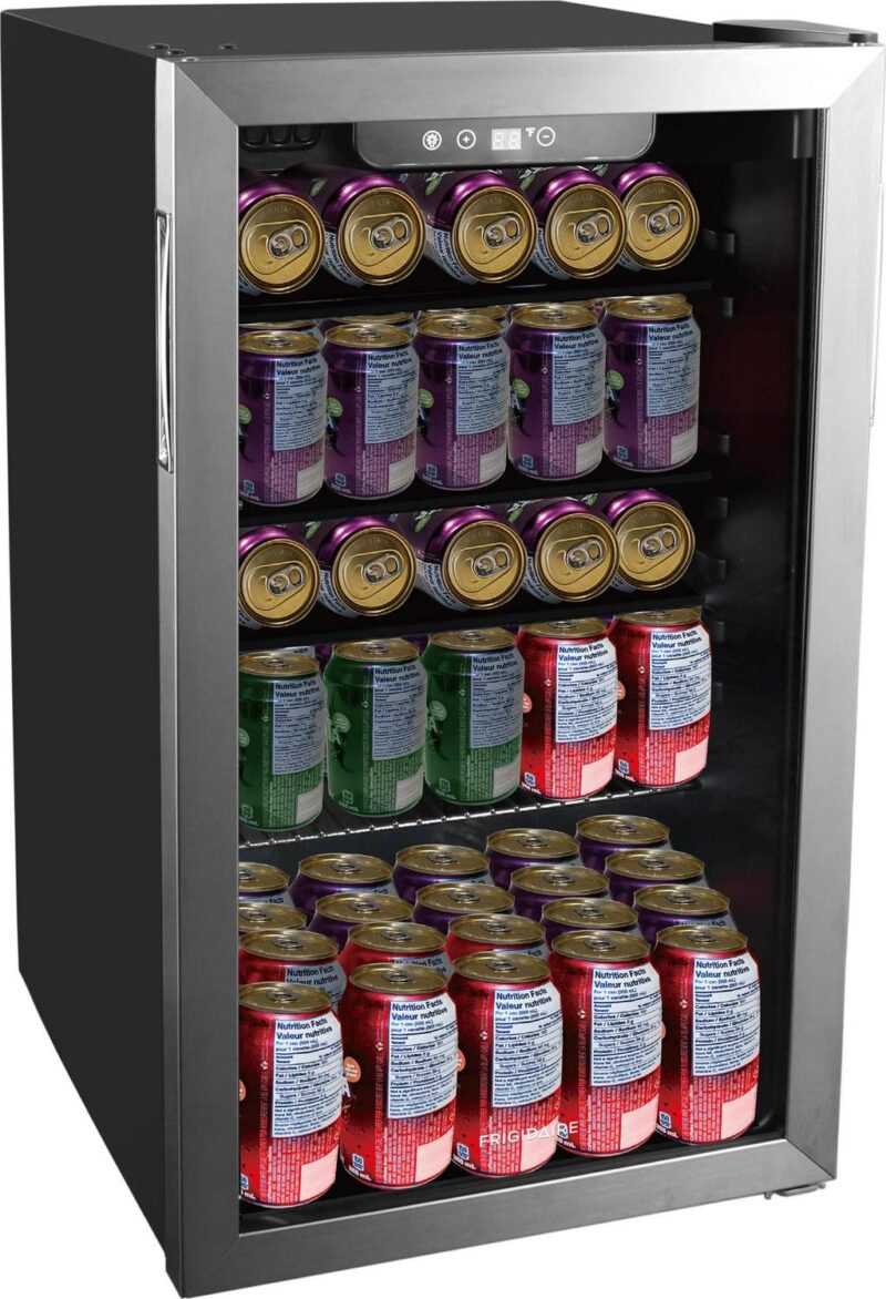 Frigidaire, 3.4 Cu. Ft. Glass Door Compact Refrigerator, Stainless Steel