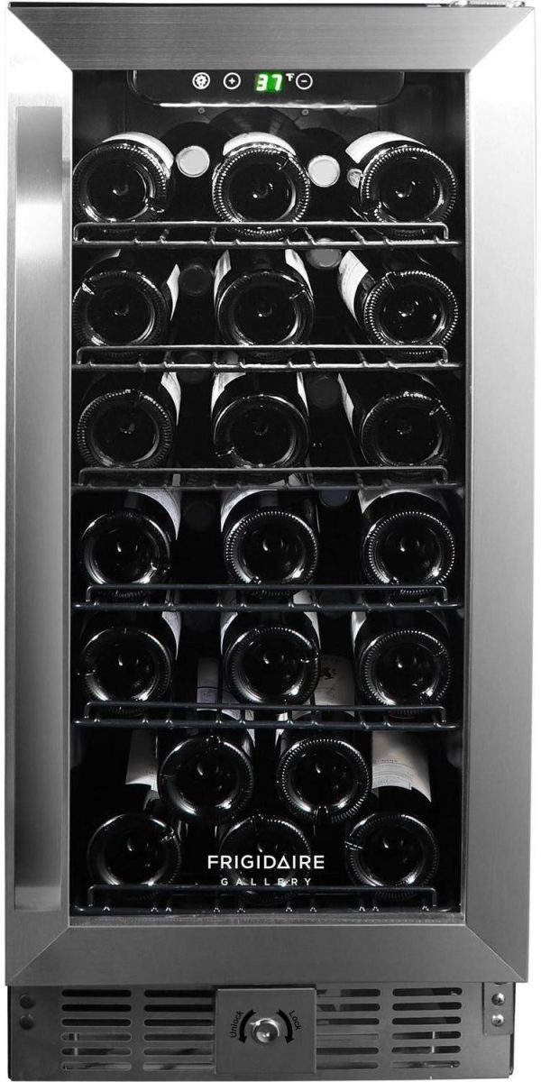 Frigidaire Gallery 15  Beverage Refrigerator with Glass Door, Holds 115 Cans or 30 Bottles, Built in or Freestanding Under Counter Beverage Fridge with LED Light