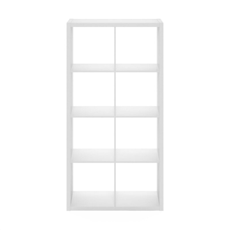 Furinno Cubicle Open Back Decorative Cube Storage Organizer, 8-Cube, White - Image 3