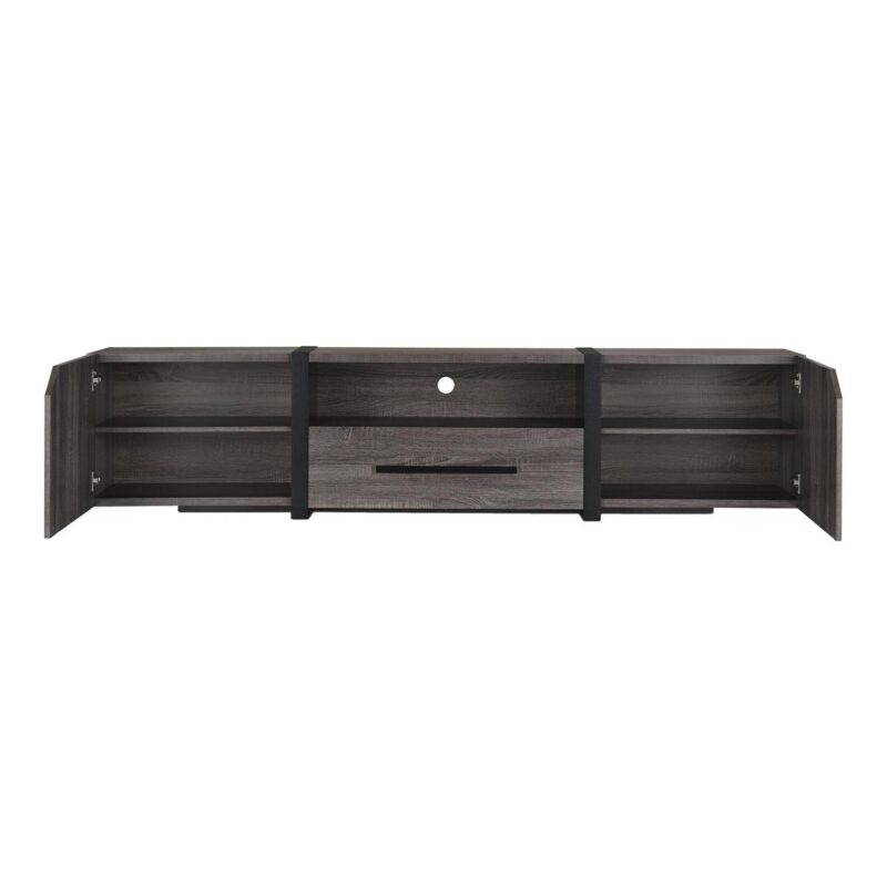 Furniture of America Clipe TV Stand for TVs up to 85 , Distressed Gray - Image 7