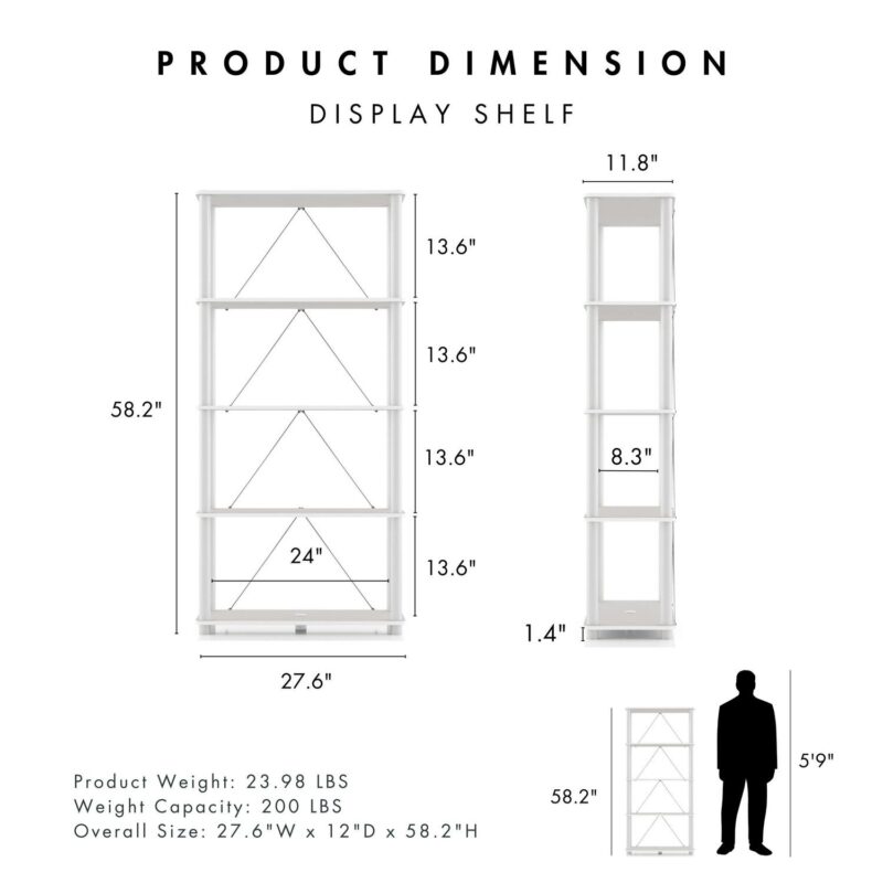 Furniture of America Brooks Adult Open Display Shelf Bookcase, 5-Tier 27-inch Shelves, Espresso - Image 9
