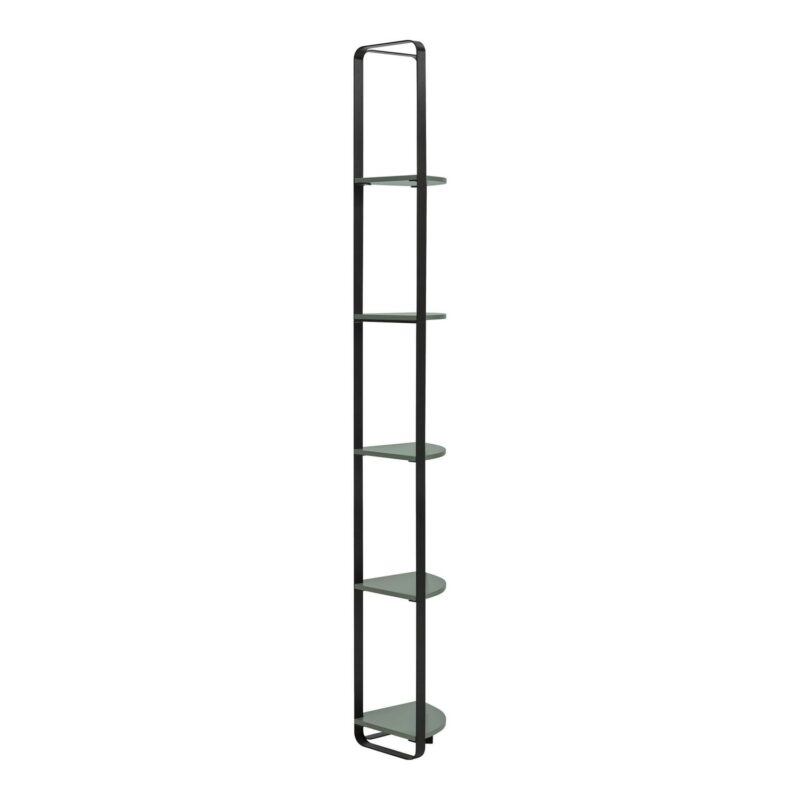 Furniture of America Kono Adult Contemporary 5-Shelf Corner Bookcase, Sage Green - Image 4