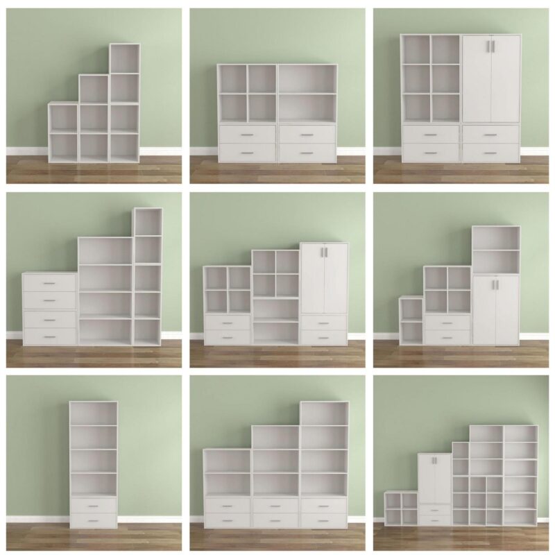 Furniture of America Brooks Stackable 6-Cube Wood White Bookcase - Image 9