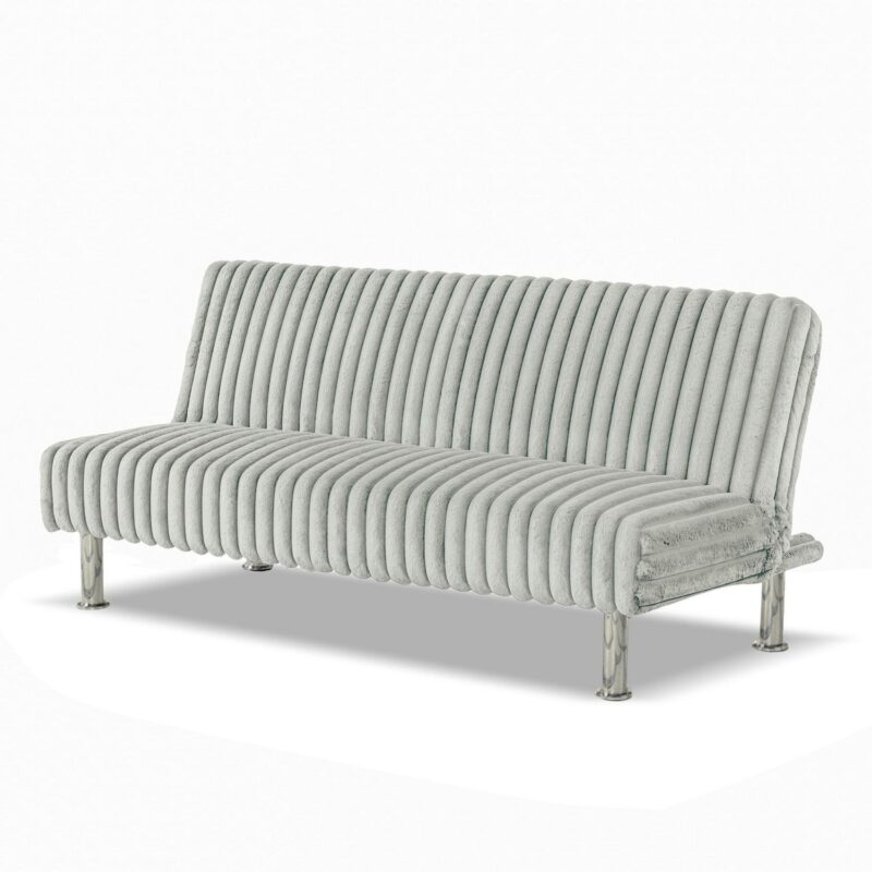 Furniture of America Wuntly Convertible Chenille Futon Sofa Daybeds up to 500 lbs, Light Gray - Image 4