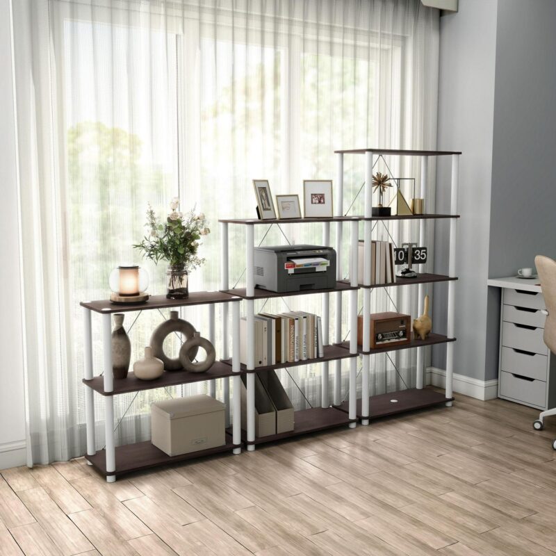 Furniture of America Brooks Adult Open Display Shelf Bookcase, 5-Tier 27-inch Shelves, Espresso - Image 6